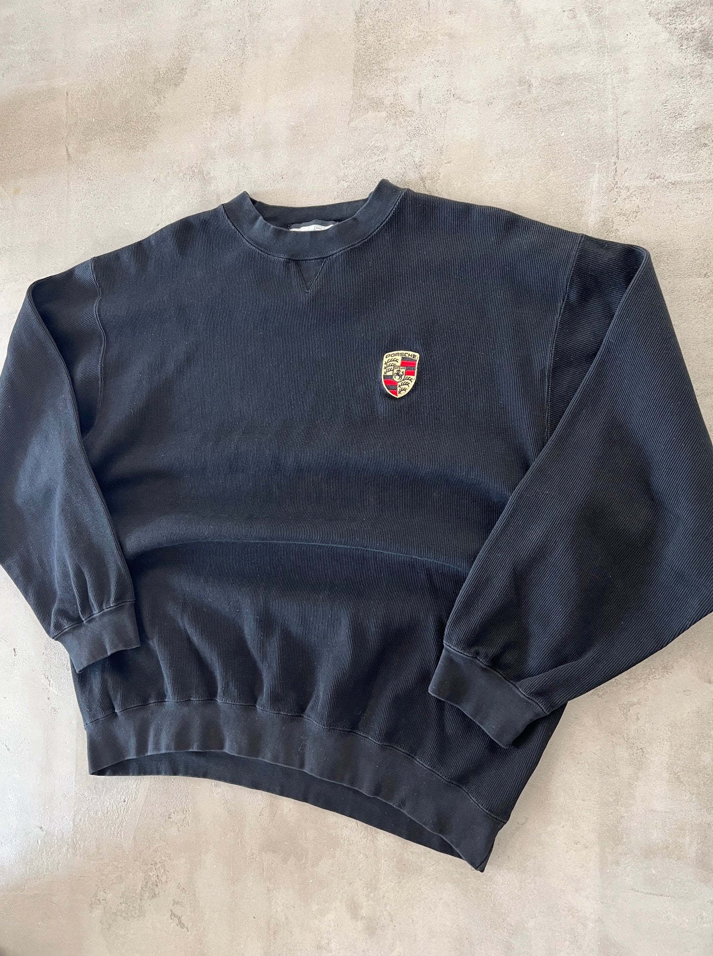 BLACK PORSCHE SWEATER - 1990S - S