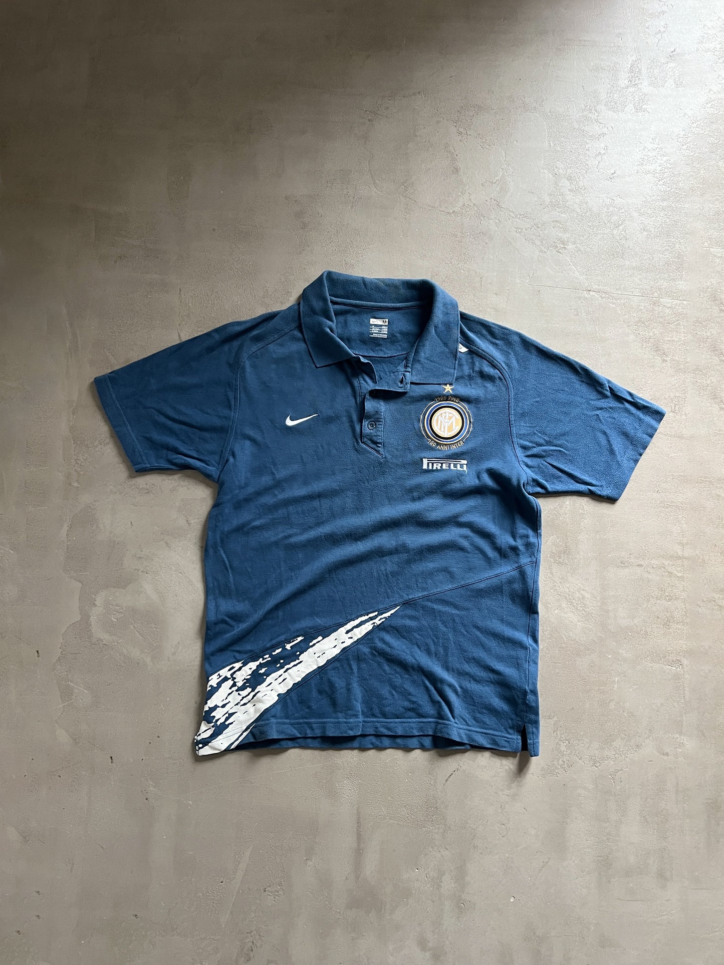 SLATE BLUE INTER MILAN NIKE POLO - 2000S - M