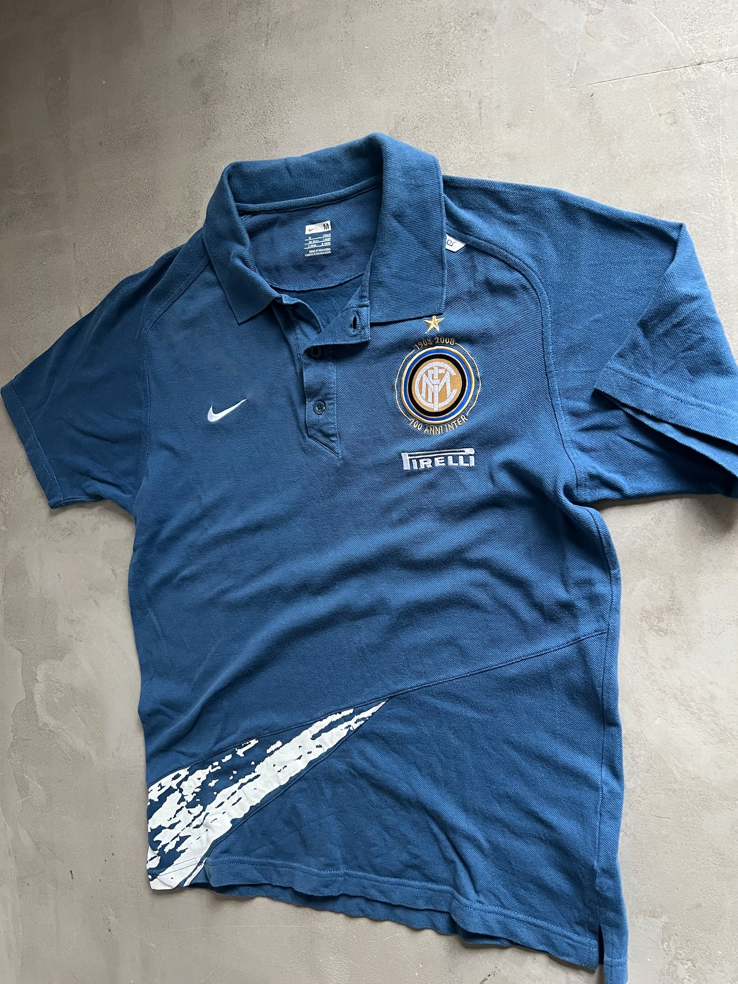 SLATE BLUE INTER MILAN NIKE POLO - 2000S - M