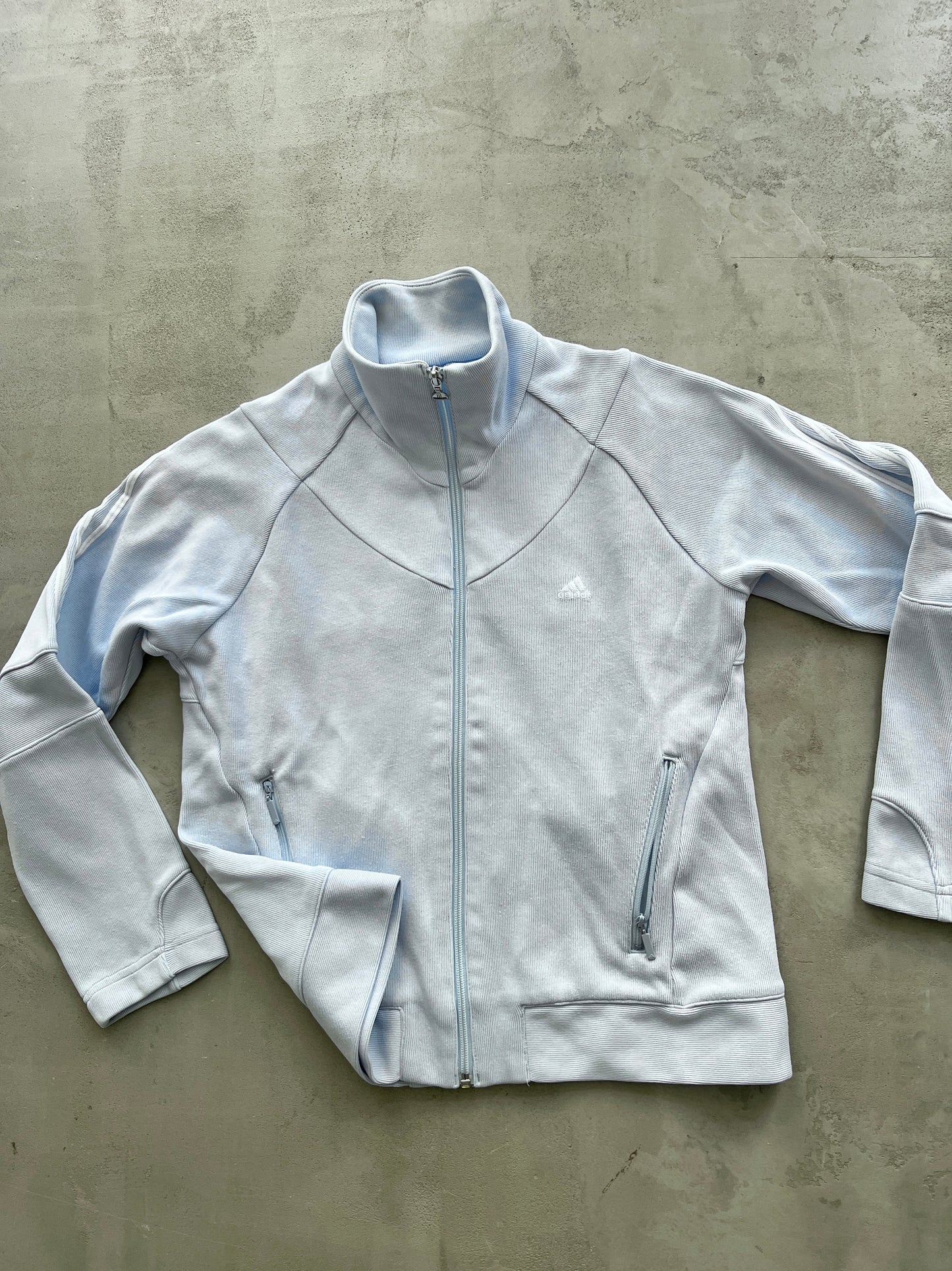 BABY BLUE ADIDAS COTTON JACKET - 1990S - WMNS S