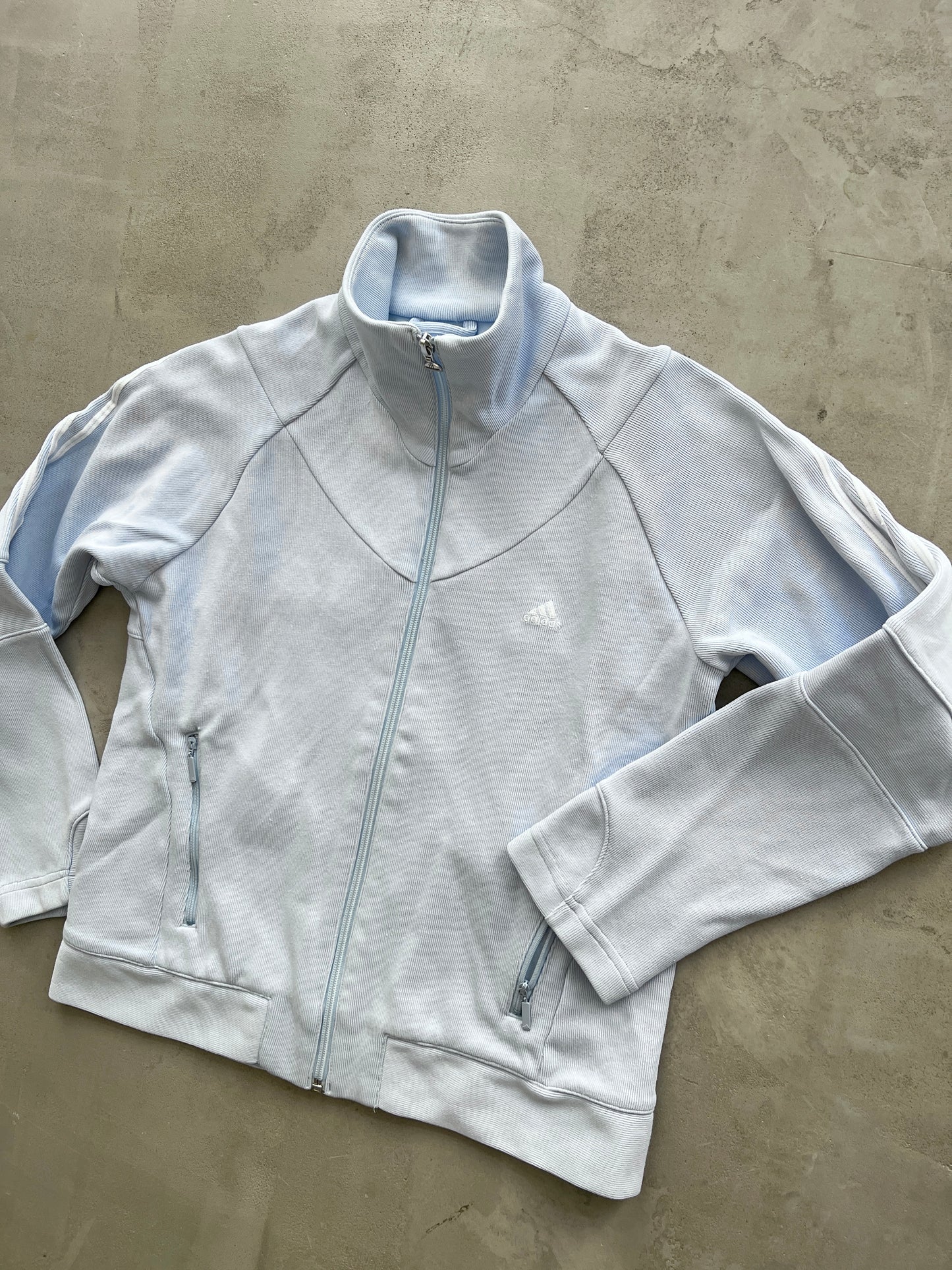 BABY BLUE ADIDAS COTTON JACKET - 1990S - WMNS S