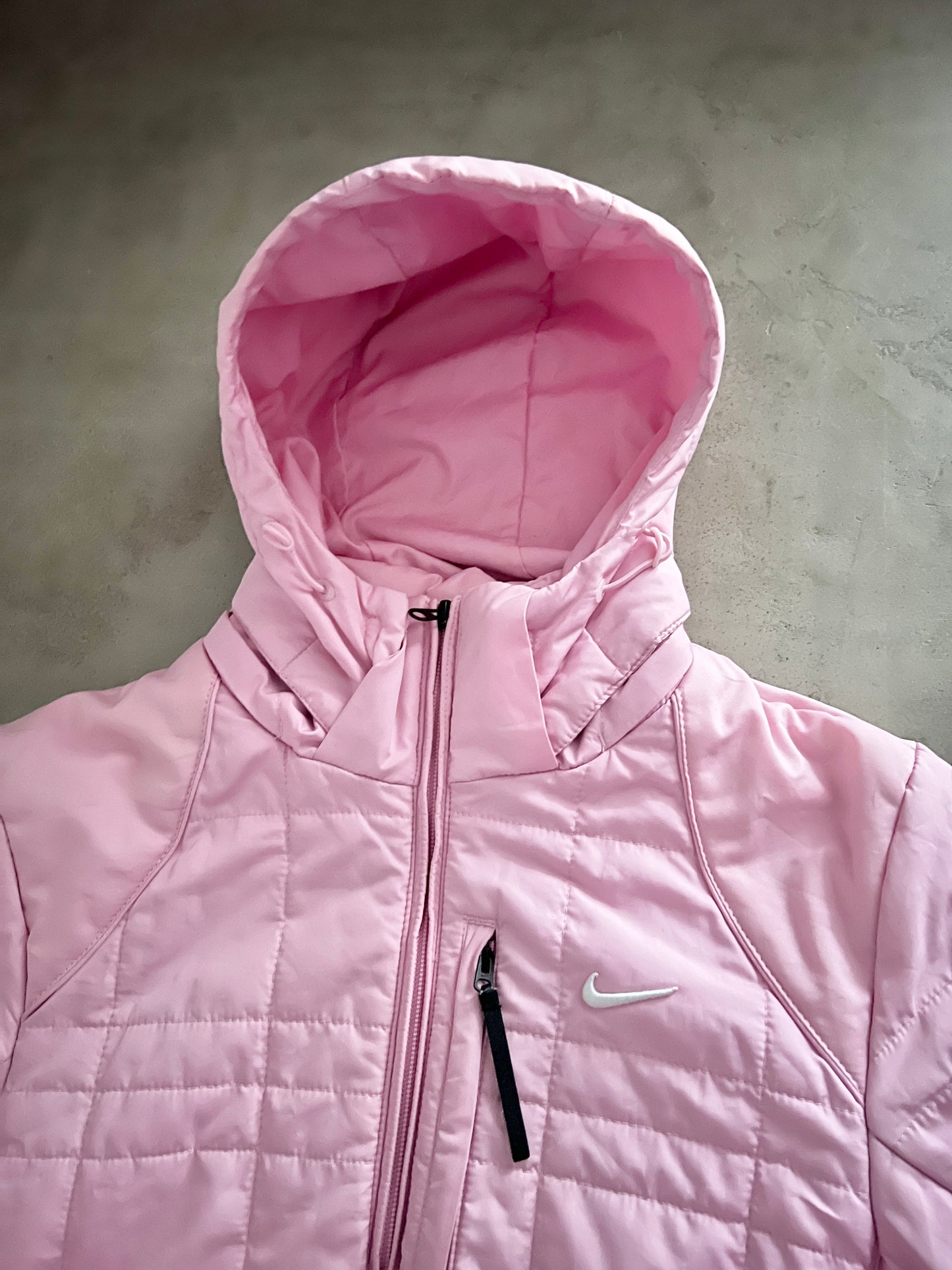 PINK NIKE PUFFER - 2000S - WOMENS M