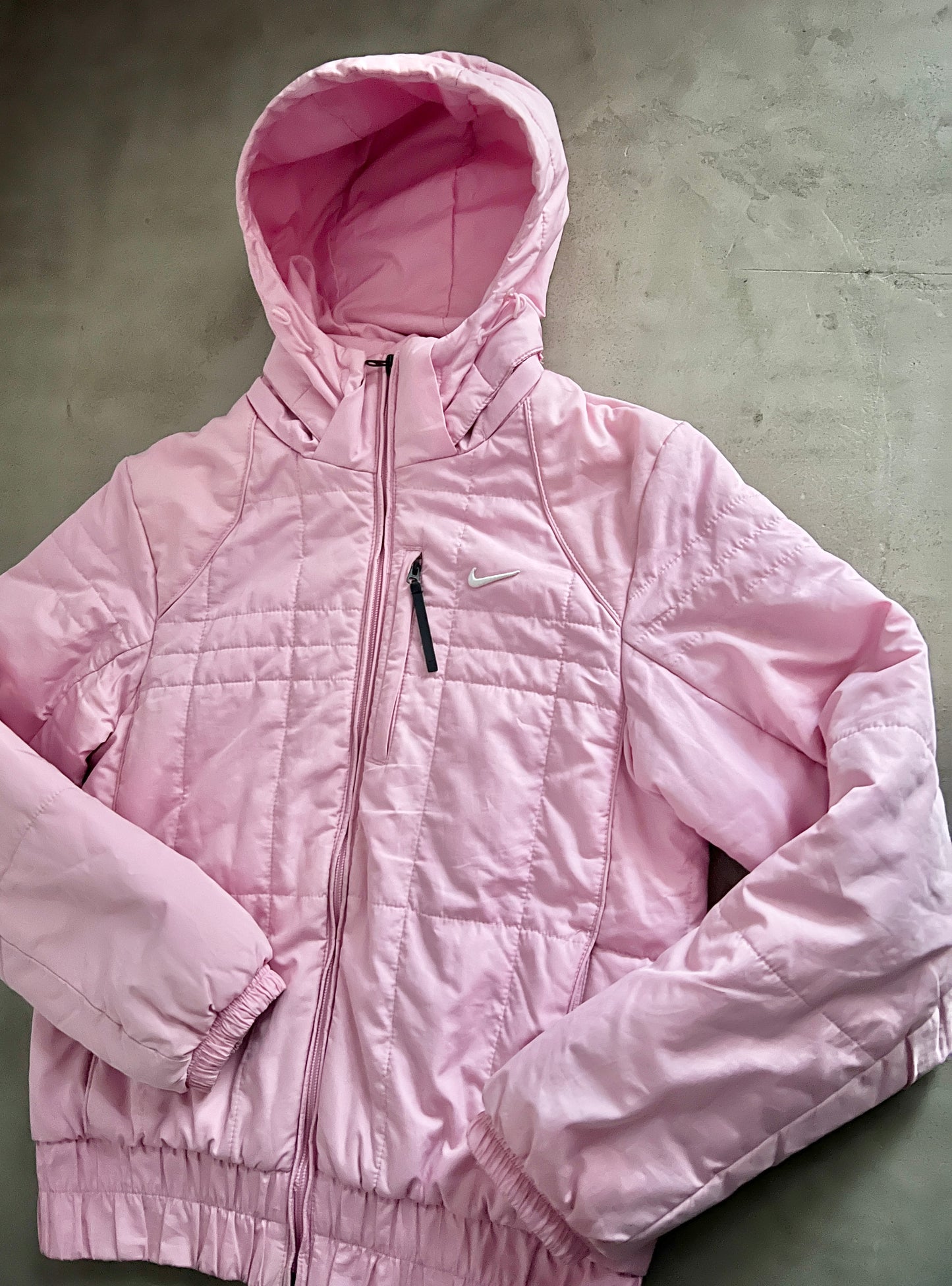 PINK NIKE PUFFER - 2000S - WOMENS M