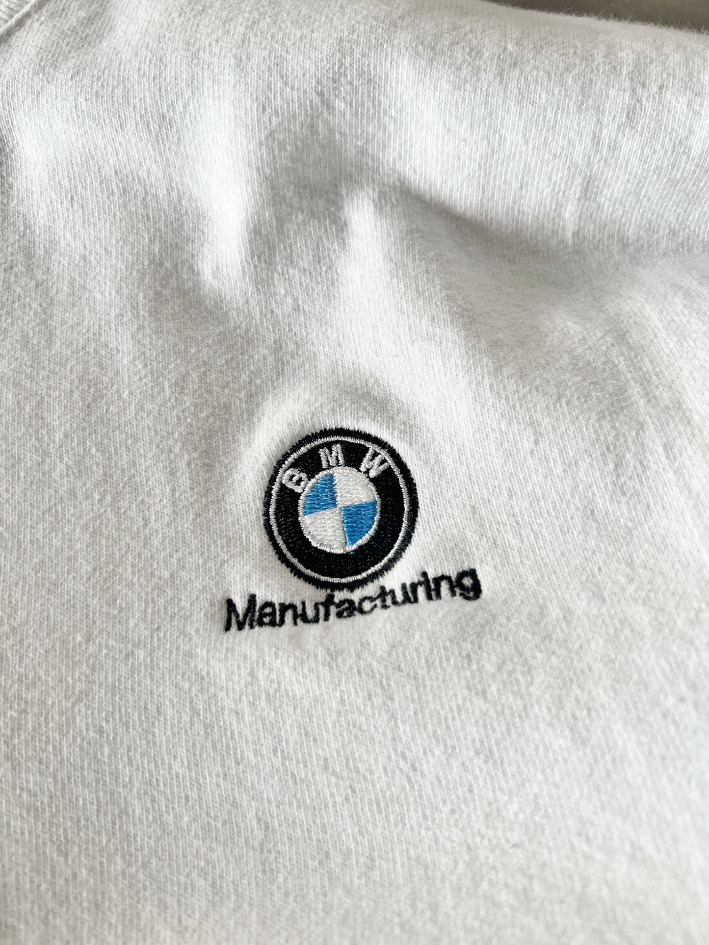 WHITE BMW STAFF SWEATER - 1990S - S