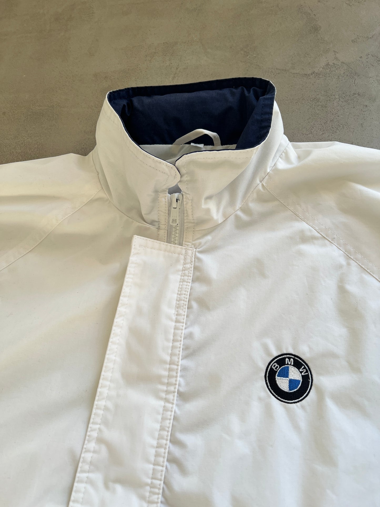 WHITE BMW JACKET - 1990S - L/M
