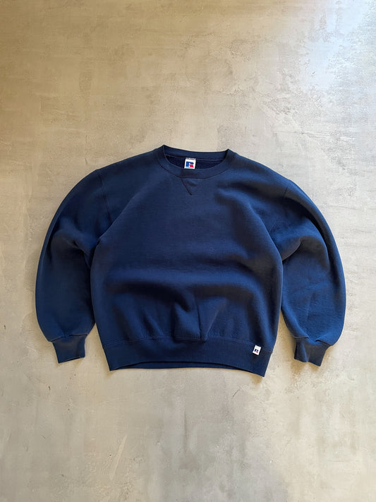NAVY RUSSELL ATHLETIC SWEATER - 2000S - S/M