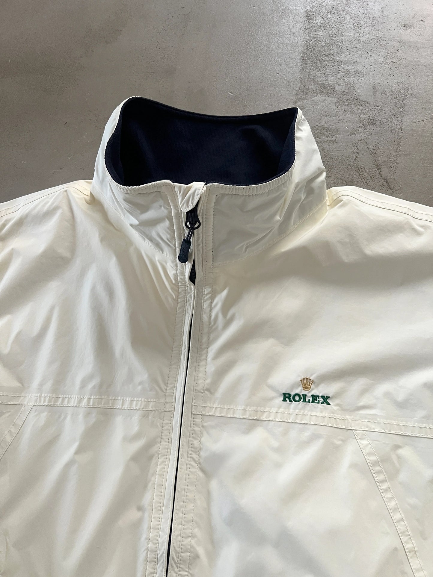CREME ROLEX YACHT SAILING JACKET - 2000S - S/M