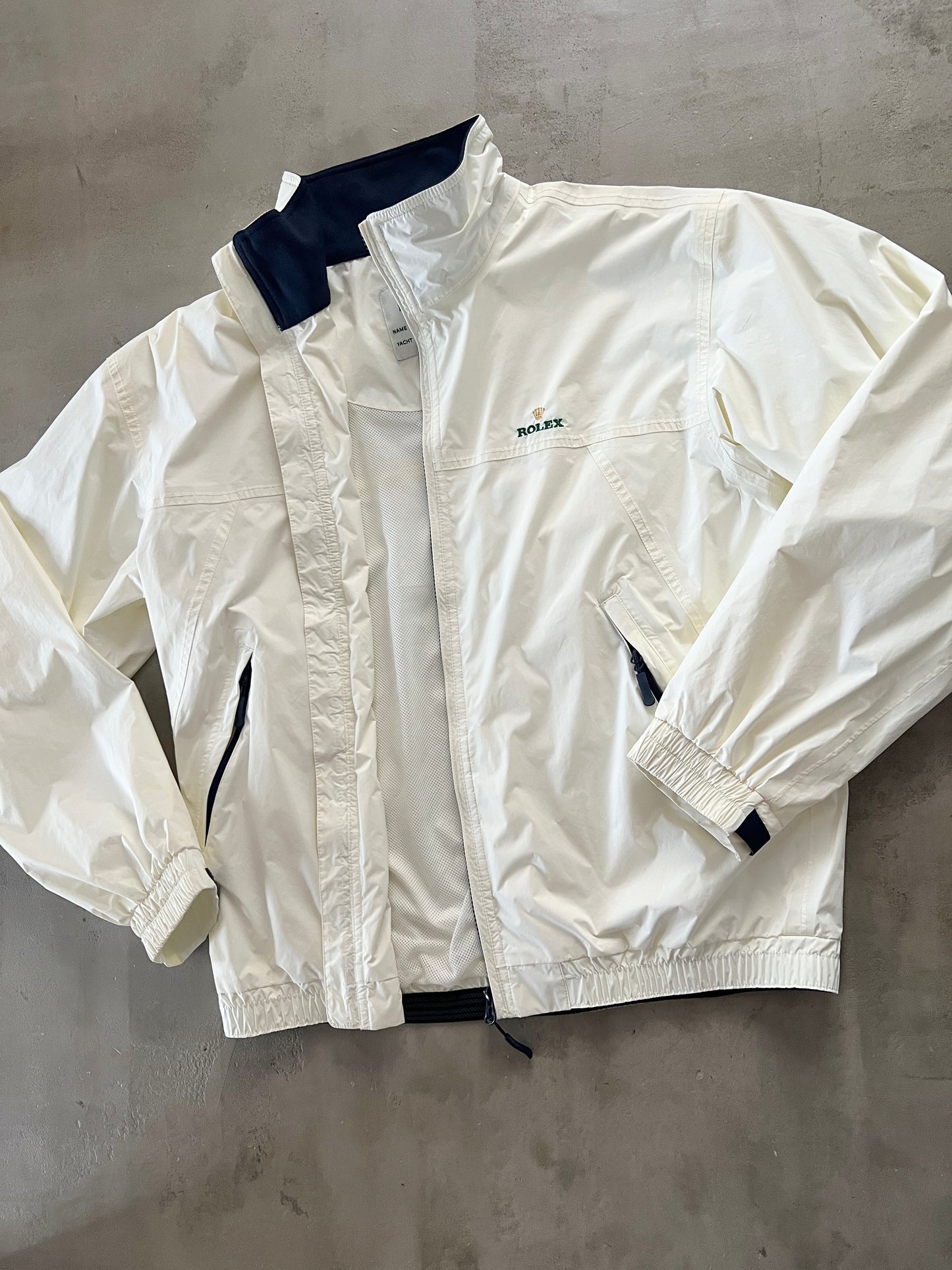 CREME ROLEX YACHT SAILING JACKET - 2000S - S/M