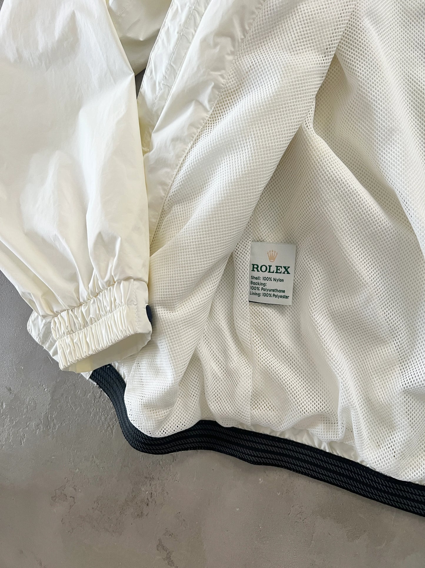 CREME ROLEX YACHT SAILING JACKET - 2000S - S/M
