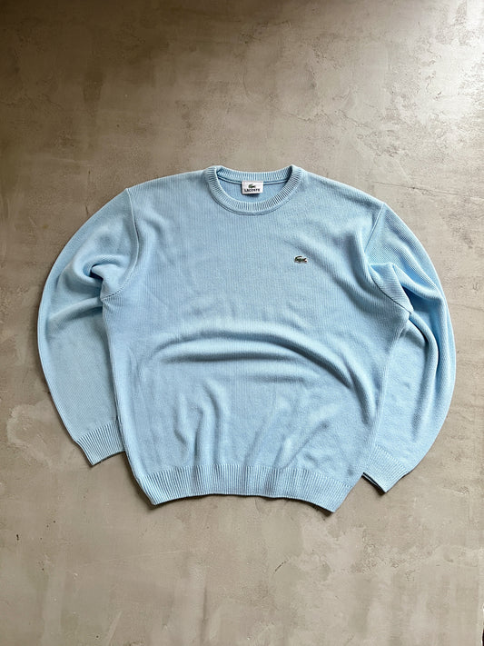 BABY BLUE LACOSTE KNIT SWEATER - 2000S - M