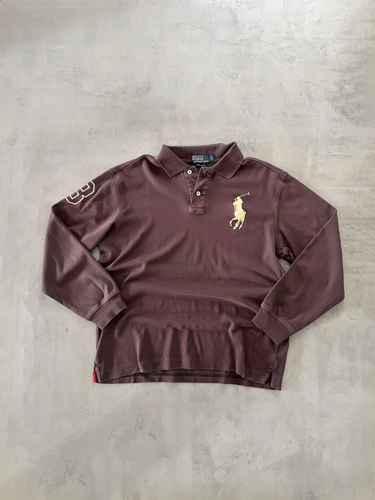 MOCHA POLO RALPH LAUREN LONGSLEEVE - 2000S - M
