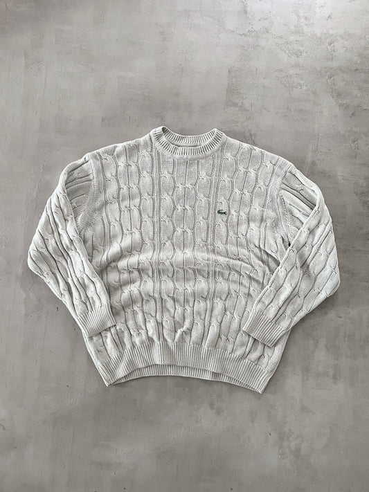 CREME LACOSTE KNIT SWEATER - 2000S - XL