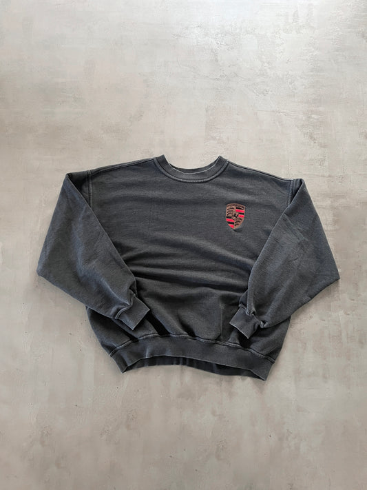 GREY PORSCHE SWEATER - 1990S - L