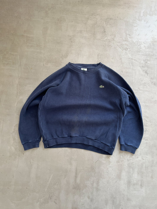 NAVY LACOSTE KNIT SWEATER - 2000S - M