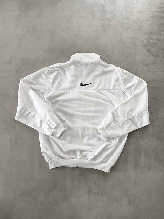 WHITE NIKE TRACK JACKET - 1990S - L
