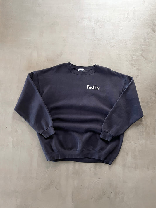 NAVY FEDEX PROMO SWEATER - 1990S - XL