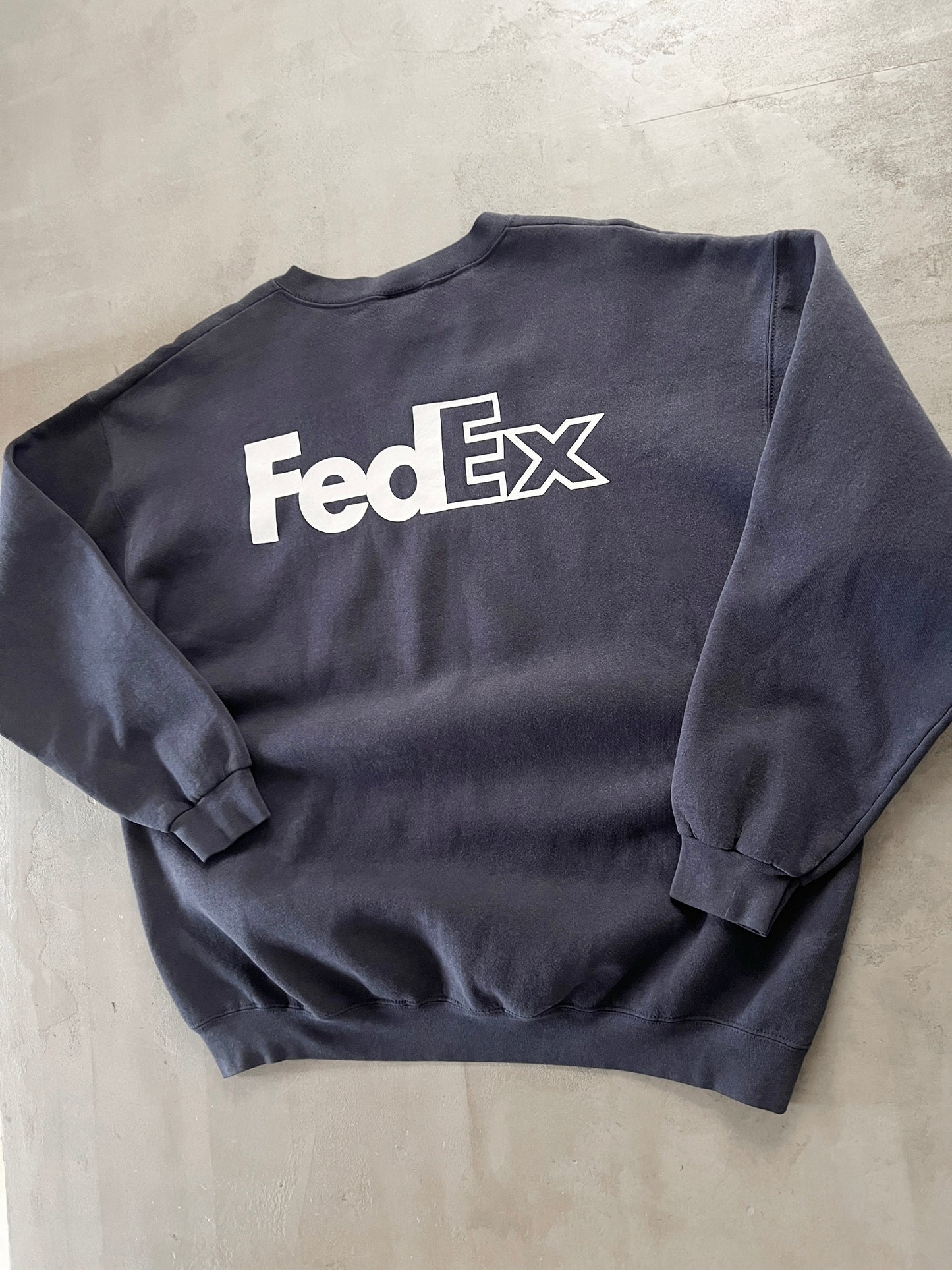 NAVY FEDEX PROMO SWEATER - 1990S - XL