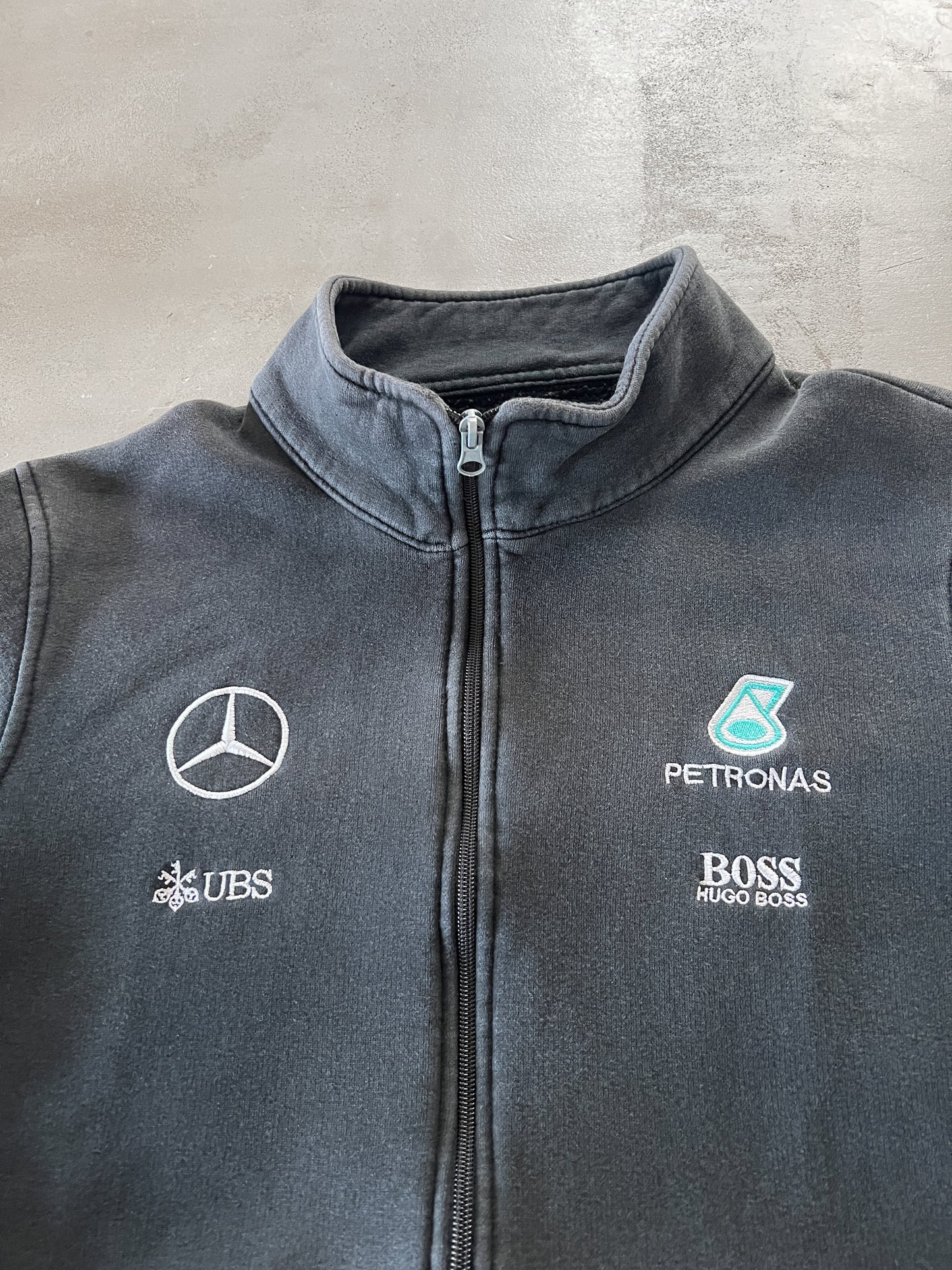 FADED BLACK MERCEDES BENZ RACING JACKET - 2000S - M