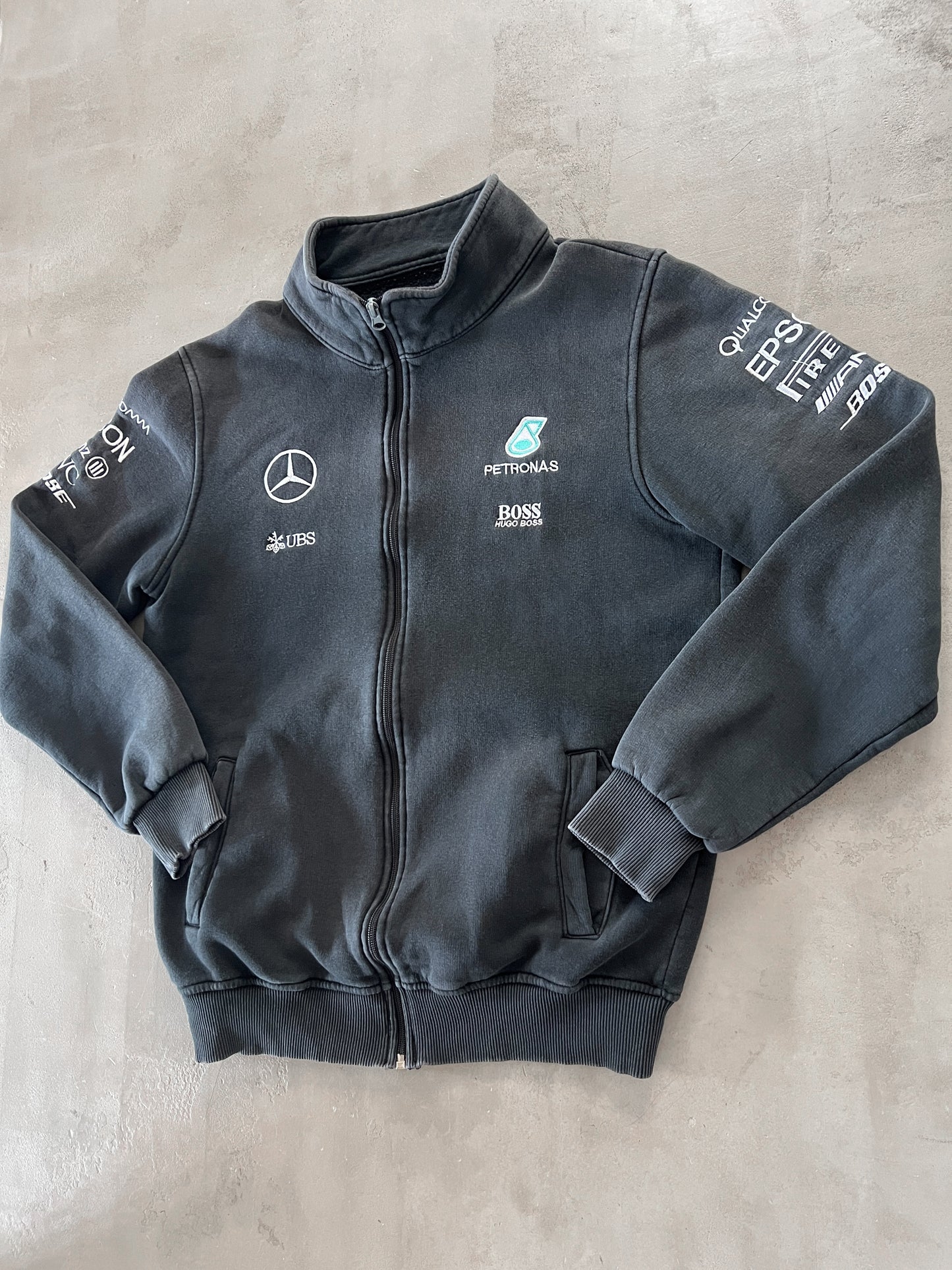 FADED BLACK MERCEDES BENZ RACING JACKET - 2000S - M