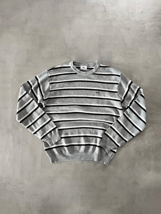 GREY LACOSTE KNIT SWEATER - 2000S - M