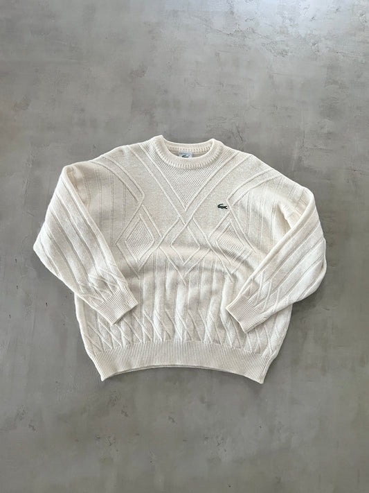 CREME LACOSTE KNIT SWEATER - 2000S - M