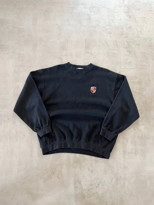 BLACK PORSCHE SWEATER - 1990S - L