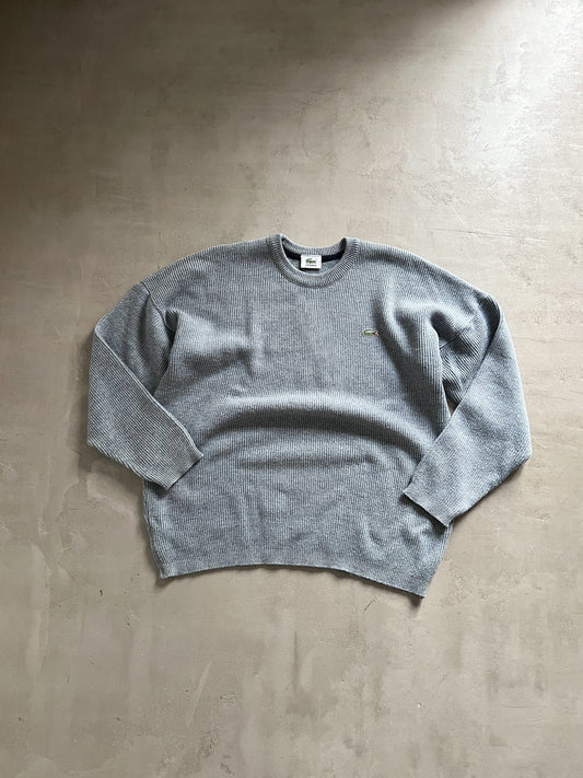 SLATE BLUE LACOSTE KNIT SWEATER - 2000S - M