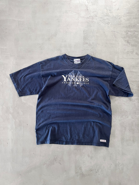 NAVY YANKEES TEE - 1990S - XL