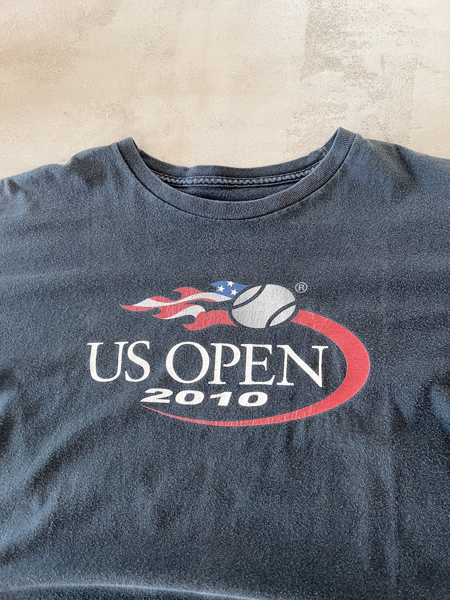 FADED BLACK US OPEN TENNIS TEE - 2000S - XL