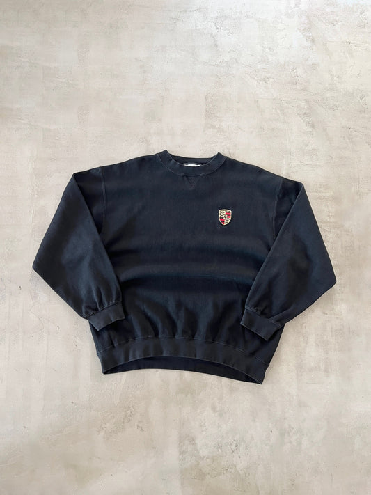 BLACK PORSCHE SWEATER - 1990S - M