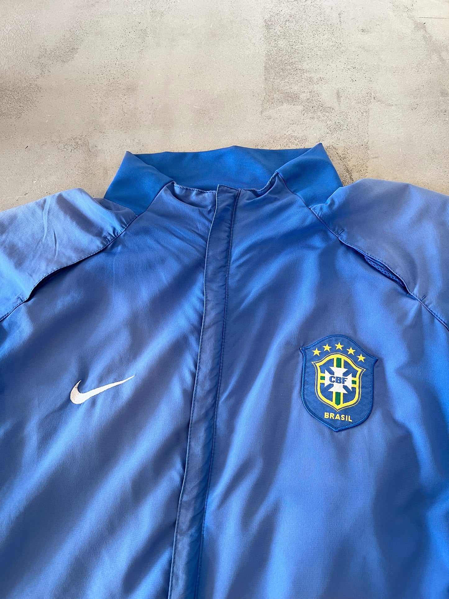 FADED BLUE BRAZIL NIKE JACKET - 2000S - L