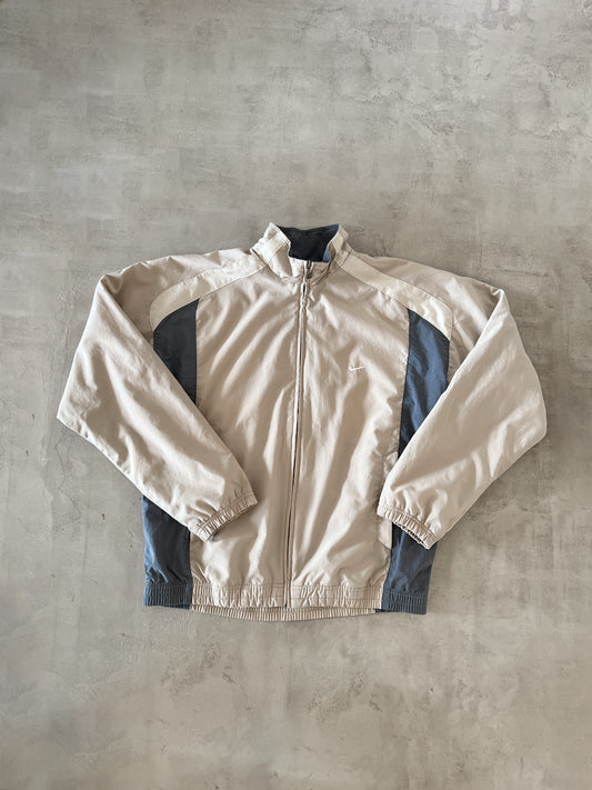 BEIGE NIKE TRACK JACKET - 2000S - L