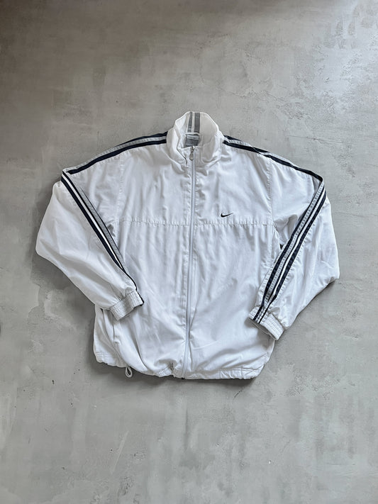 WHITE NIKE TRACK JACKET - 2000S - M/L