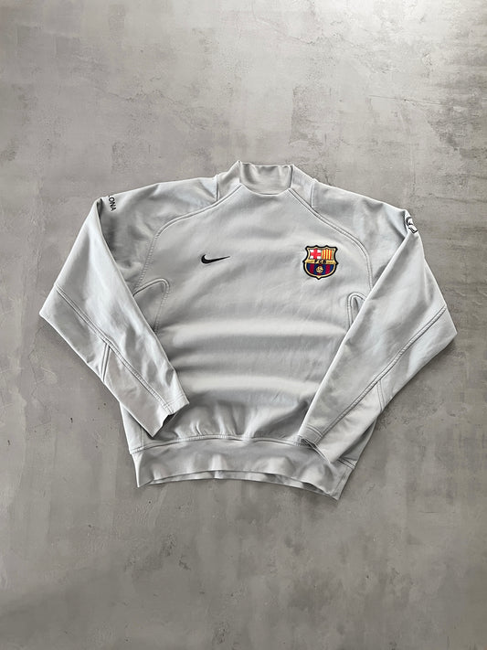 GREY FC BARCELONA NIKE SWEATER - 2000S - M