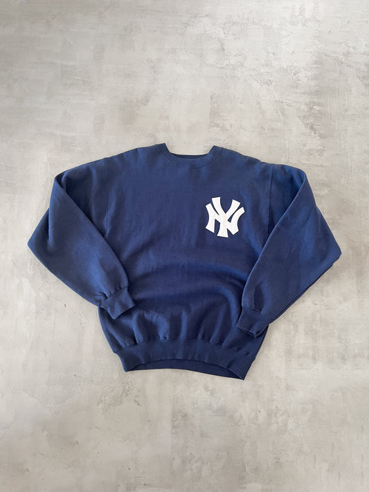 NAVY YANKEES SWEATER - 1990S - XL/L