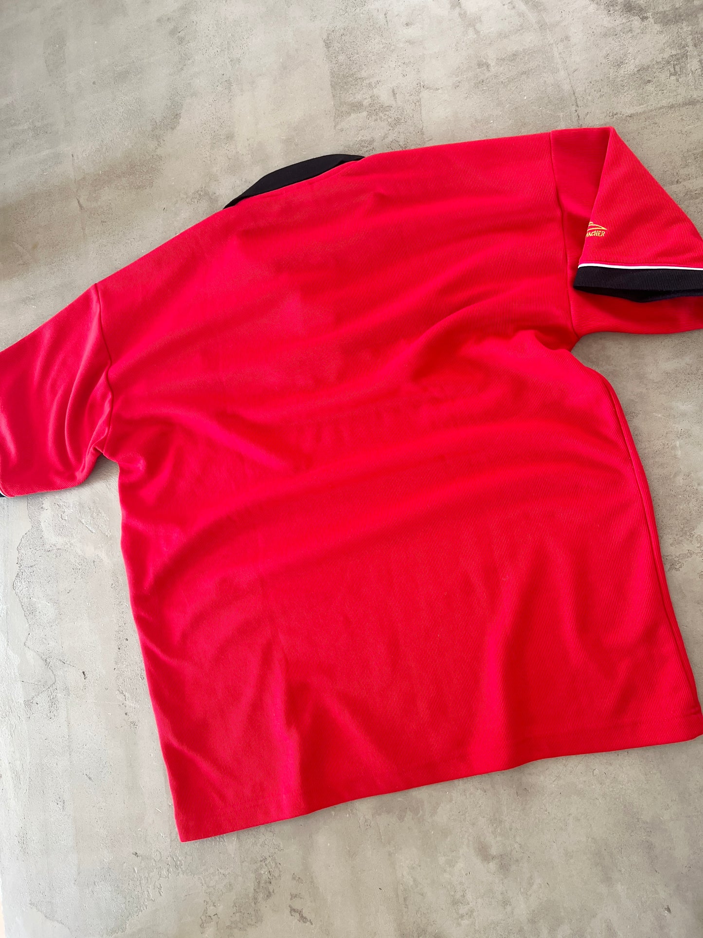RED FERRARI RACING POLO - 1990S - XL