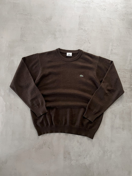 MOCHA LACOSTE KNIT SWEATER - 2000S - M/S