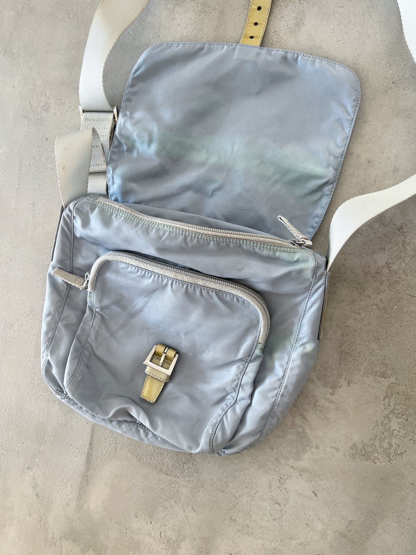 GREY/BABY BLUE PRADA BAG - 2000S