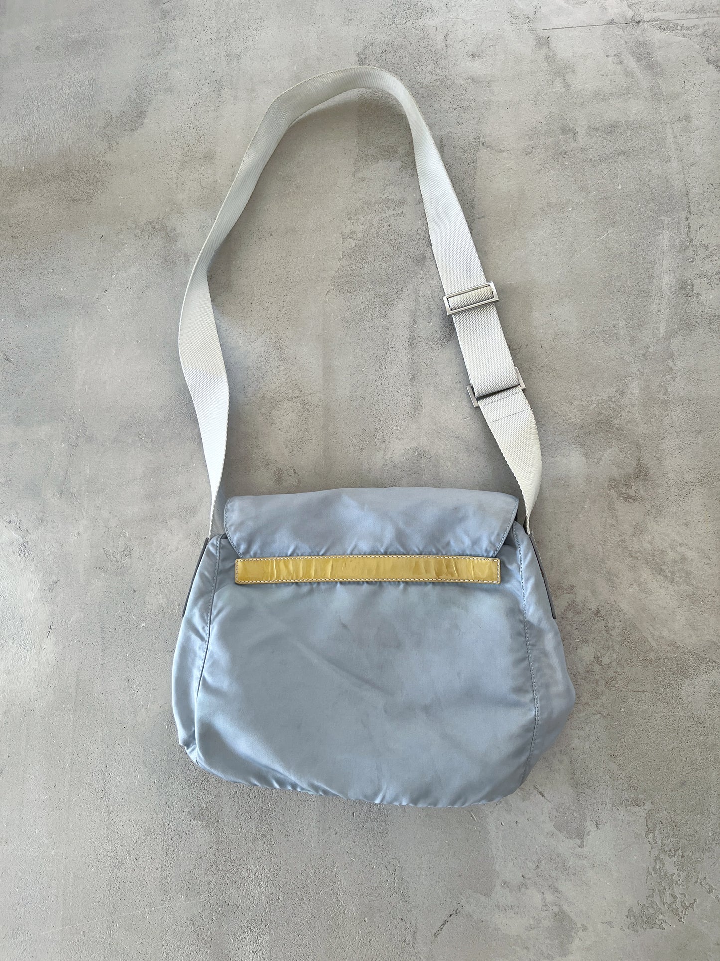 GREY/BABY BLUE PRADA BAG - 2000S