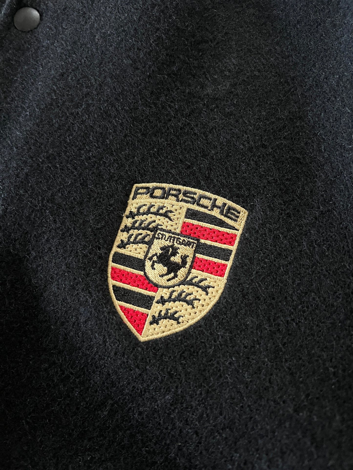 BLACK PORSCHE JACKET - 1990S - L/M