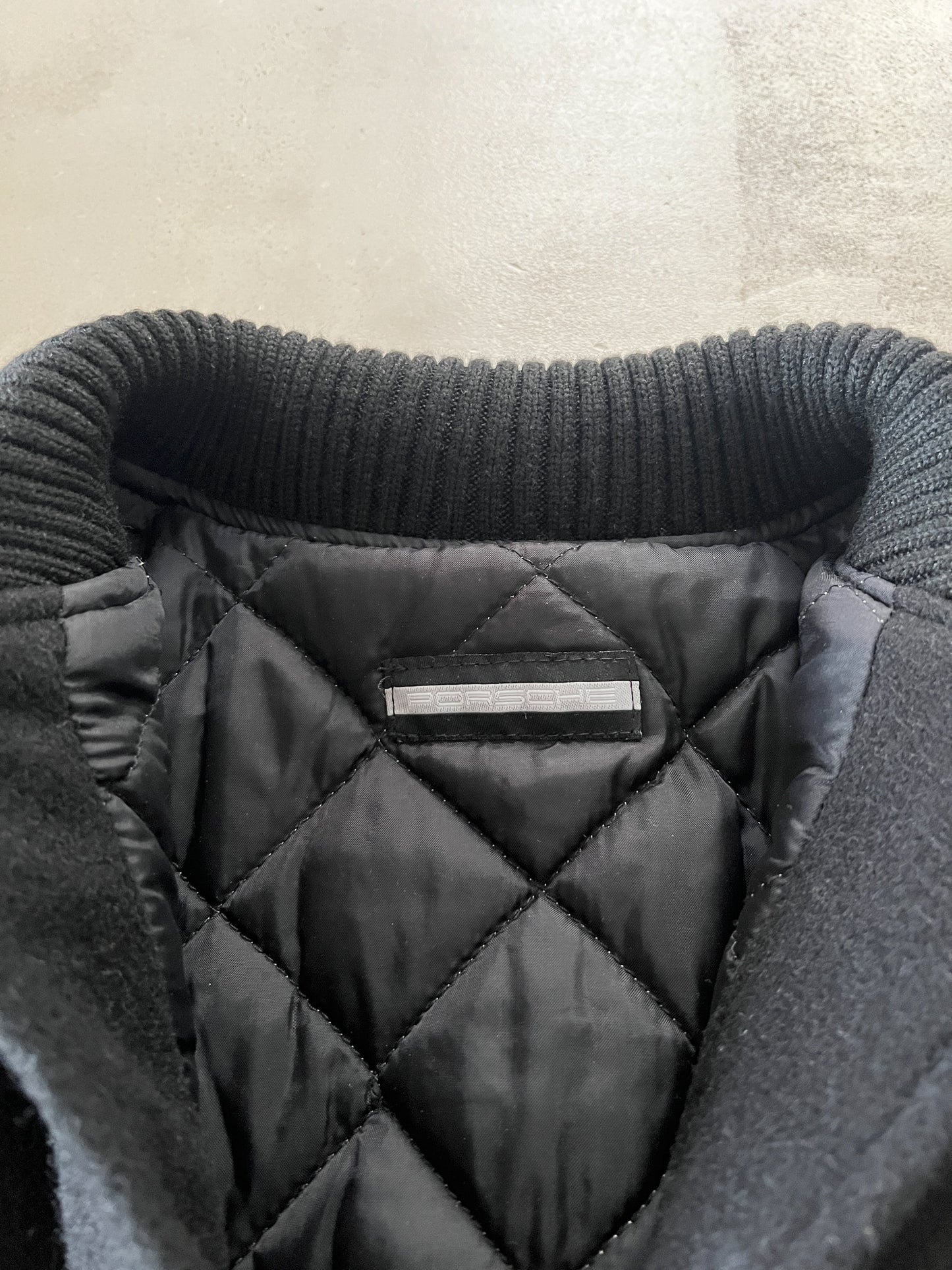 BLACK PORSCHE JACKET - 1990S - L/M