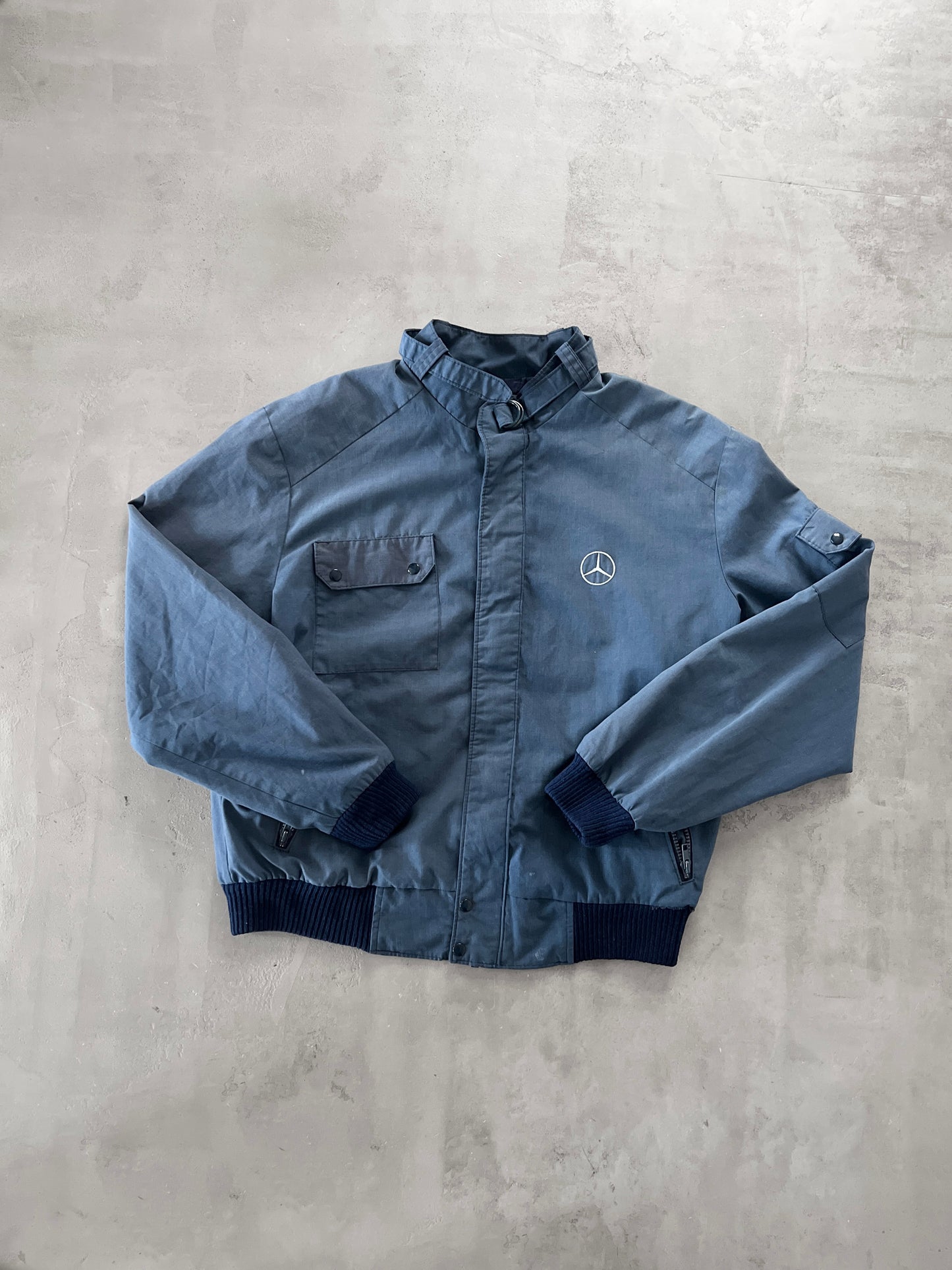 BLUE MERCEDES BENZ JACKET - 1990S - M/L