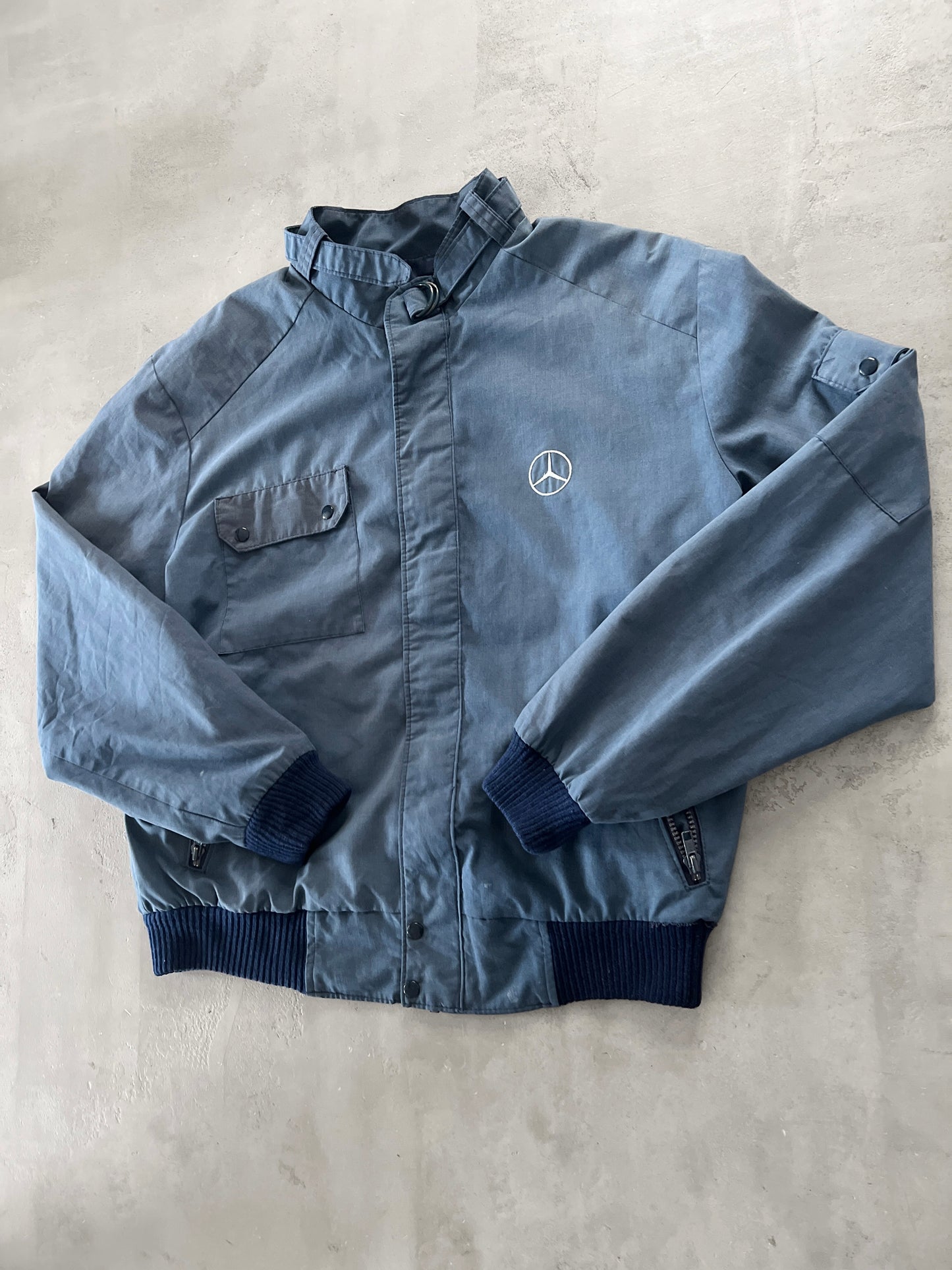 BLUE MERCEDES BENZ JACKET - 1990S - M/L