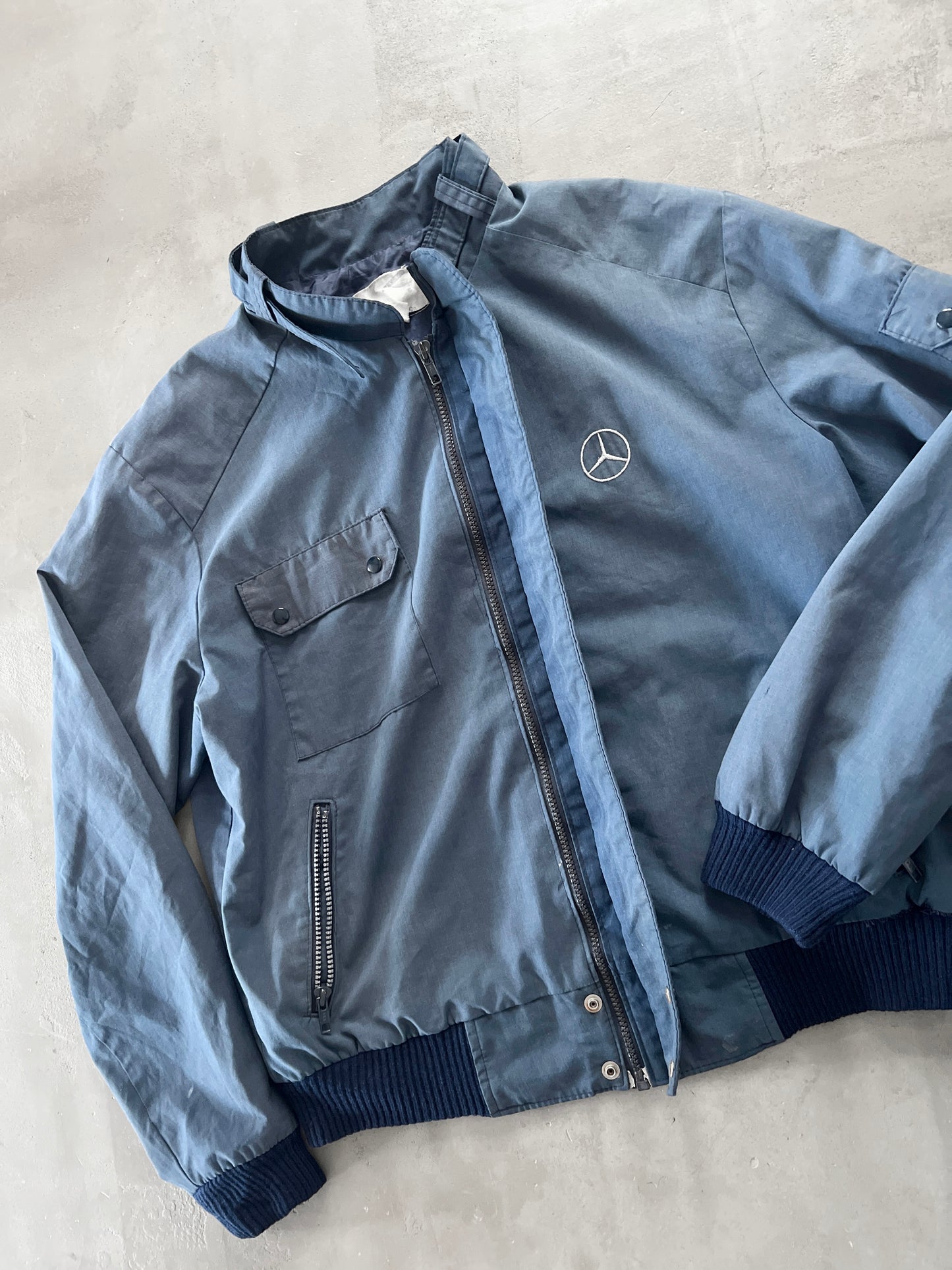 BLUE MERCEDES BENZ JACKET - 1990S - M/L