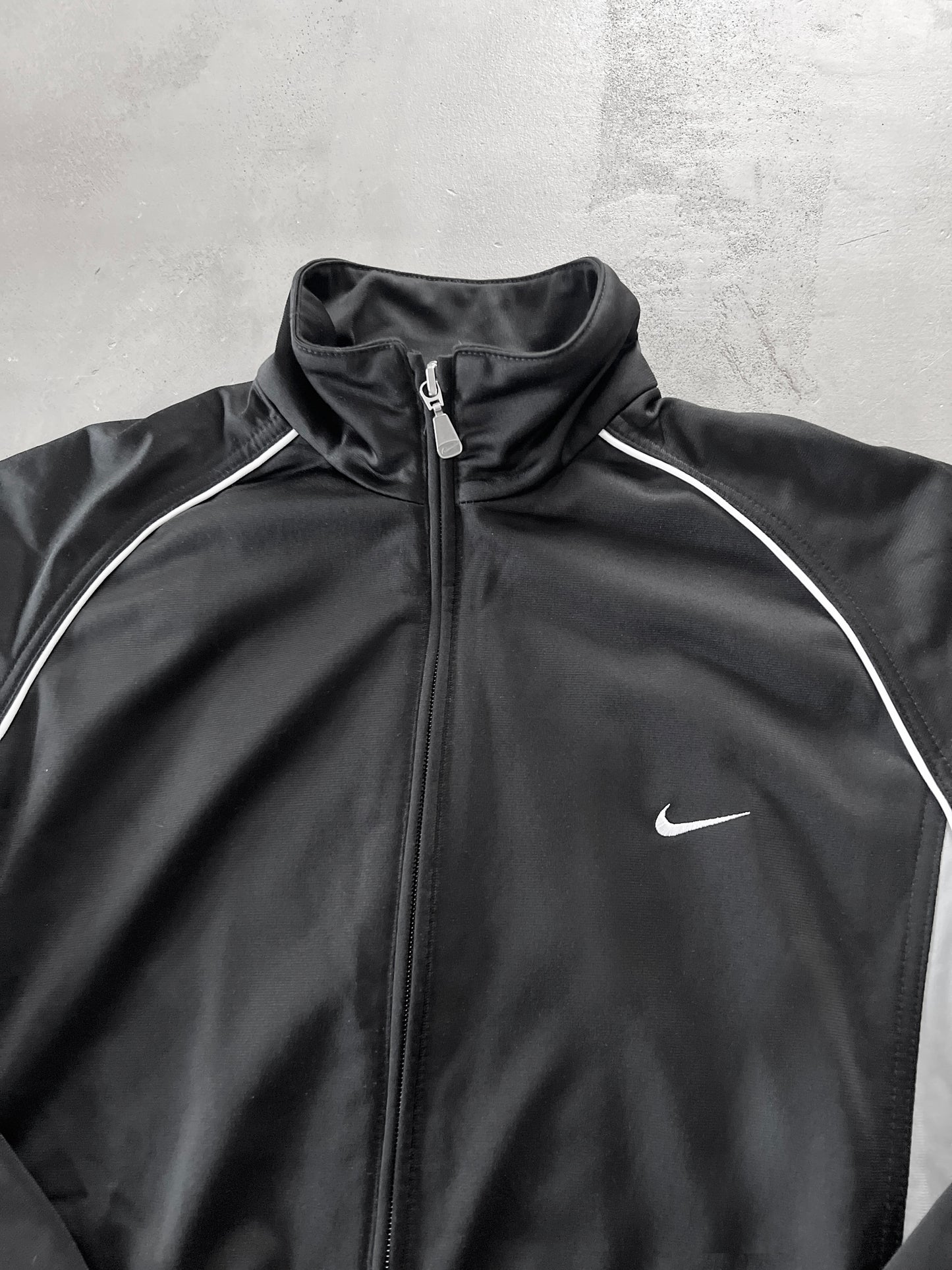 BLACK/GREY NIKE TRACK JACKET - 2000S - S