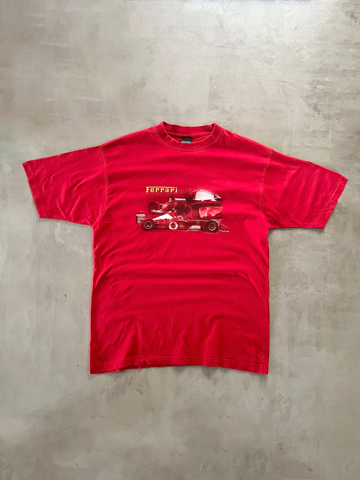 RED FERRARI RACING TEE - 1990S - XXL