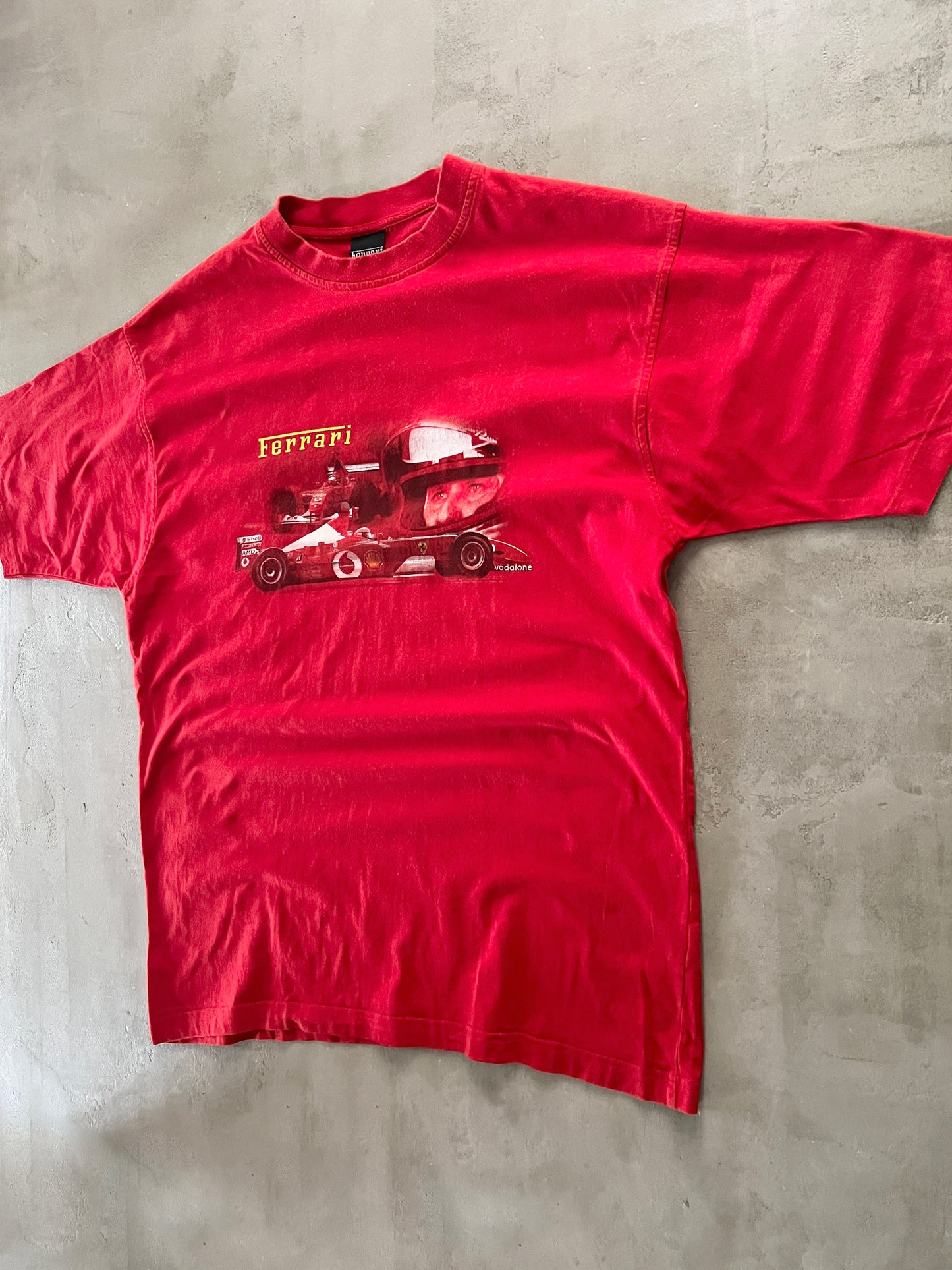 RED FERRARI RACING TEE - 1990S - XXL