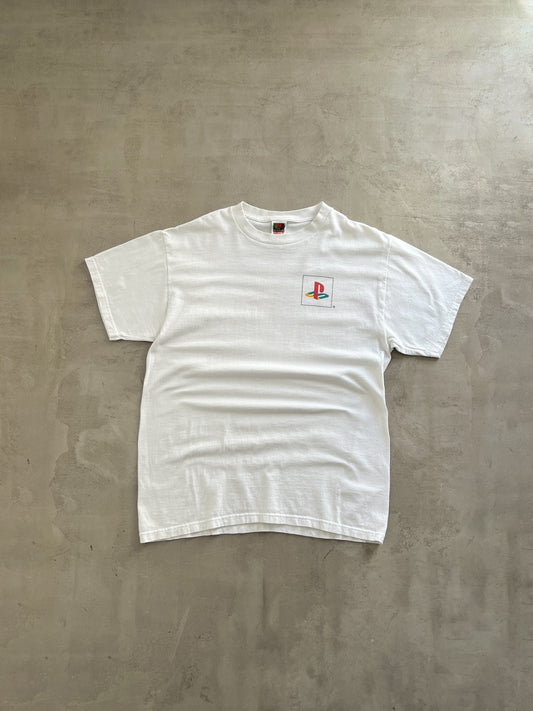 WHITE PLAYSTATION PROMO TEE - 1990S - L