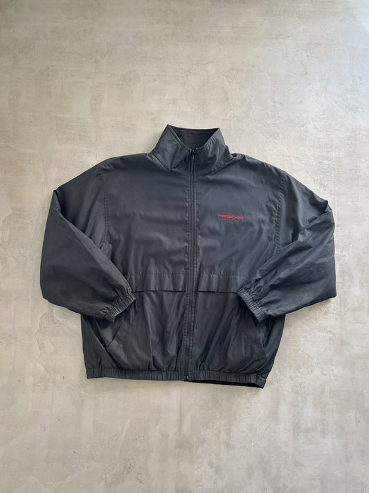 BLACK PORSCHE 2 SIDE JACKET/FLEECE - 1990S - L/XL
