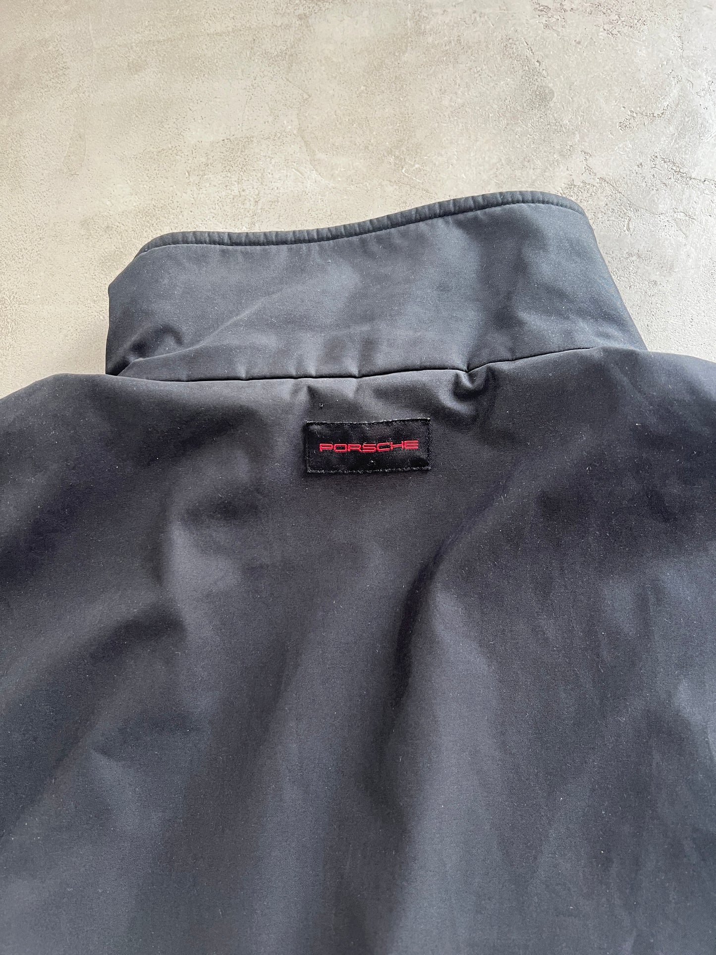 BLACK PORSCHE 2 SIDE JACKET/FLEECE - 1990S - L/XL